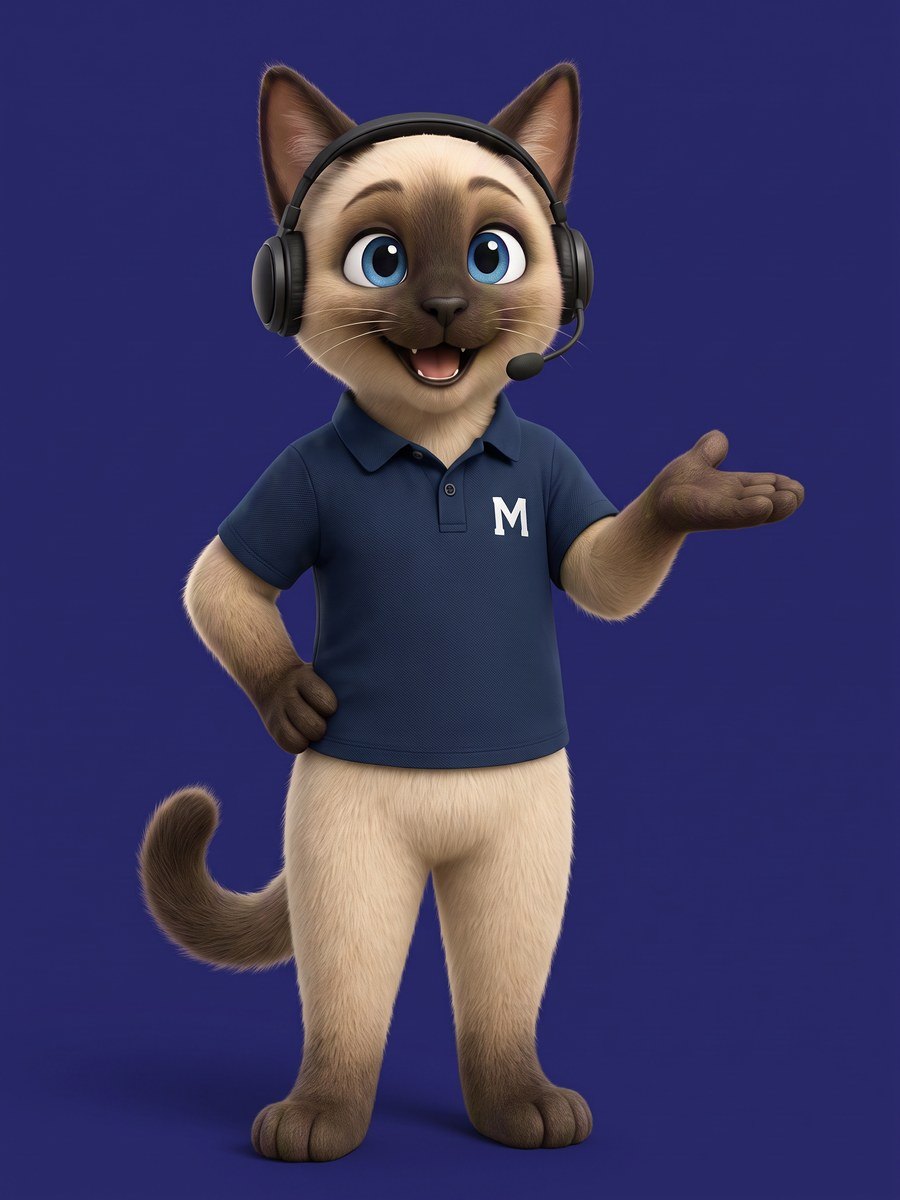 Merkanto, el gato siamés con audífono, presentando